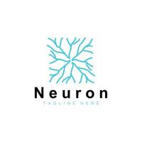 Neuron logo simple design network cel technology particles template Illustration vector