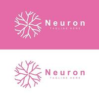 Neuron logo simple design network cel technology particles template Illustration vector