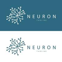 Neuron logo simple design network cel technology particles template Illustration vector