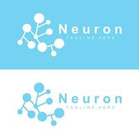 Neuron logo simple design network cel technology particles template Illustration vector