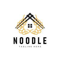 Ramen noodle logo simple noodle and bowl design inspiration chinese food template illustration vector