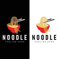 Ramen noodle logo simple noodle and bowl design inspiration chinese food template illustration vector