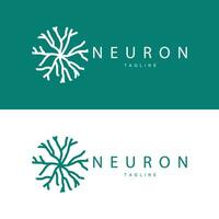 Neuron logo simple design network cel technology particles template Illustration vector