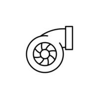 Turbocharger outline thin icon. balance symbol. good for web and mobile app vector