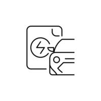 electric car outline thin icon. balance symbol. good for web and mobile app vector