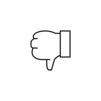 dislike thin outline icon for website or mobile app vector
