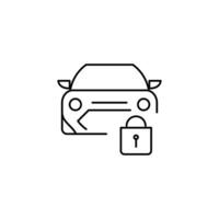 car lock outline thin icon. balance symbol. good for web and mobile app vector