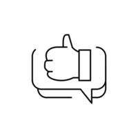 positive feedback thin outline icon for website or mobile app vector