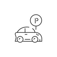 car parking area outline thin icon. balance symbol. good for web and mobile app vector