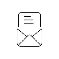 correo electrónico documento Delgado contorno icono para sitio web o móvil aplicación vector