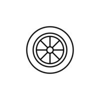 car wheel outline thin icon. balance symbol. good for web and mobile app vector