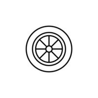 car wheel outline thin icon. balance symbol. good for web and mobile app vector