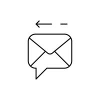 mail reply outline icon for website or mobile app vector