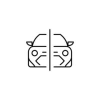 half car outline thin icon. balance symbol. good for web and mobile app vector