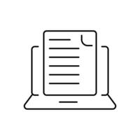 online document thin outline icon for website or mobile app vector