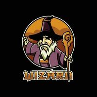 esport character logo wizard illustration vector