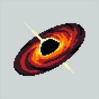 Pixel art illustration blackhole. Pixelated blackhole. Space black hole pixelated for the pixel art game and icon for website and video game. old school retro. vector