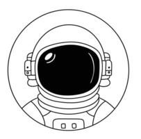 Astronaut outline. Astronaut in doodle style isolated on white background. Hand drawn vector art.