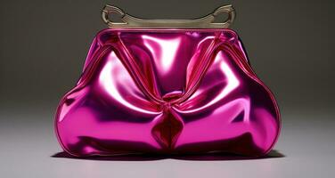 AI generated vivienne westwood purse fuchsia in a metallic leather, photo