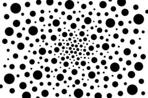 Background pattern of black dots of different sizes on white background vector