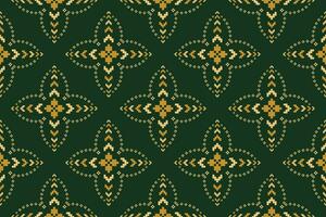 verde cruzar puntada vistoso geométrico tradicional étnico modelo ikat sin costura modelo frontera resumen diseño para tela impresión paño vestir alfombra cortinas y pareo de malasia azteca africano indio indonesio vector