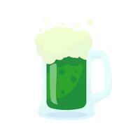 Beer in a glass with beer foam St. Patrick's Day Celebration Elements vector