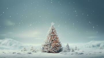 AI generated a simple christmas scene with a large christmas tree, photo