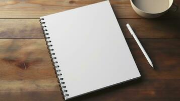 AI generated Notepad with blank front, photo