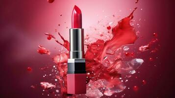 AI generated Commercial Cover Design of lipstick with copy space photo