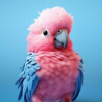 AI generated a cute parrot in pink and blue, photo