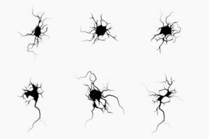 conjunto resumen roto superficie grieta elemento diseño vector