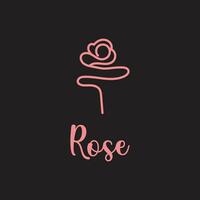 Rosa flor logo vector icono simple, bonito color negro antecedentes