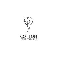cotton logo vector mono line premium