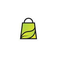 Leaf combination bag logo, modern style. vector