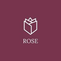 Rosa flor icono vector adecuado para productos cosméticos, spa, belleza.