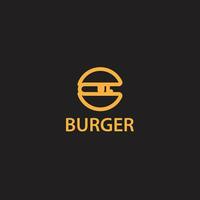 simple line style burger logo vector