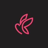 butterfly simple logo, with modern, background white vector