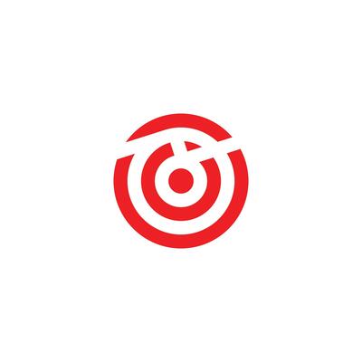 arrow red simple logo vector template