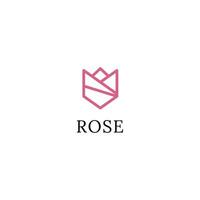 Rosa flor icono vector logo modelo