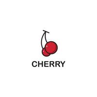 cherry fruit logo side by side vector