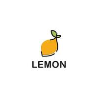 Fresco limón logo icono ilustración vector