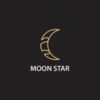 Vector icon crescent moon logo