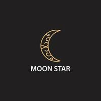 Vector icon crescent moon and elegant ornament