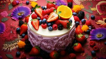 AI generated sweet celebrate cake food photo