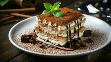 AI generated cake confectionery tiramisu food photo