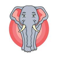 elephant vector front faced standing