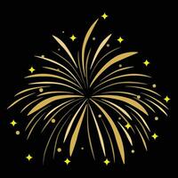 celebration vector fireworks illustration design in gold and black background