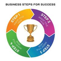 creative steps for business infographics design vector