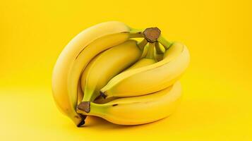 AI generated Sweet banana on the yellow background AI Generative photo