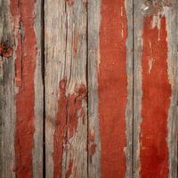 AI generated Wood background with red cracked-paint photo